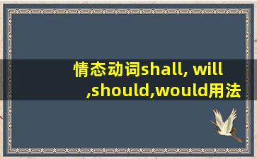 情态动词shall, will,should,would用法